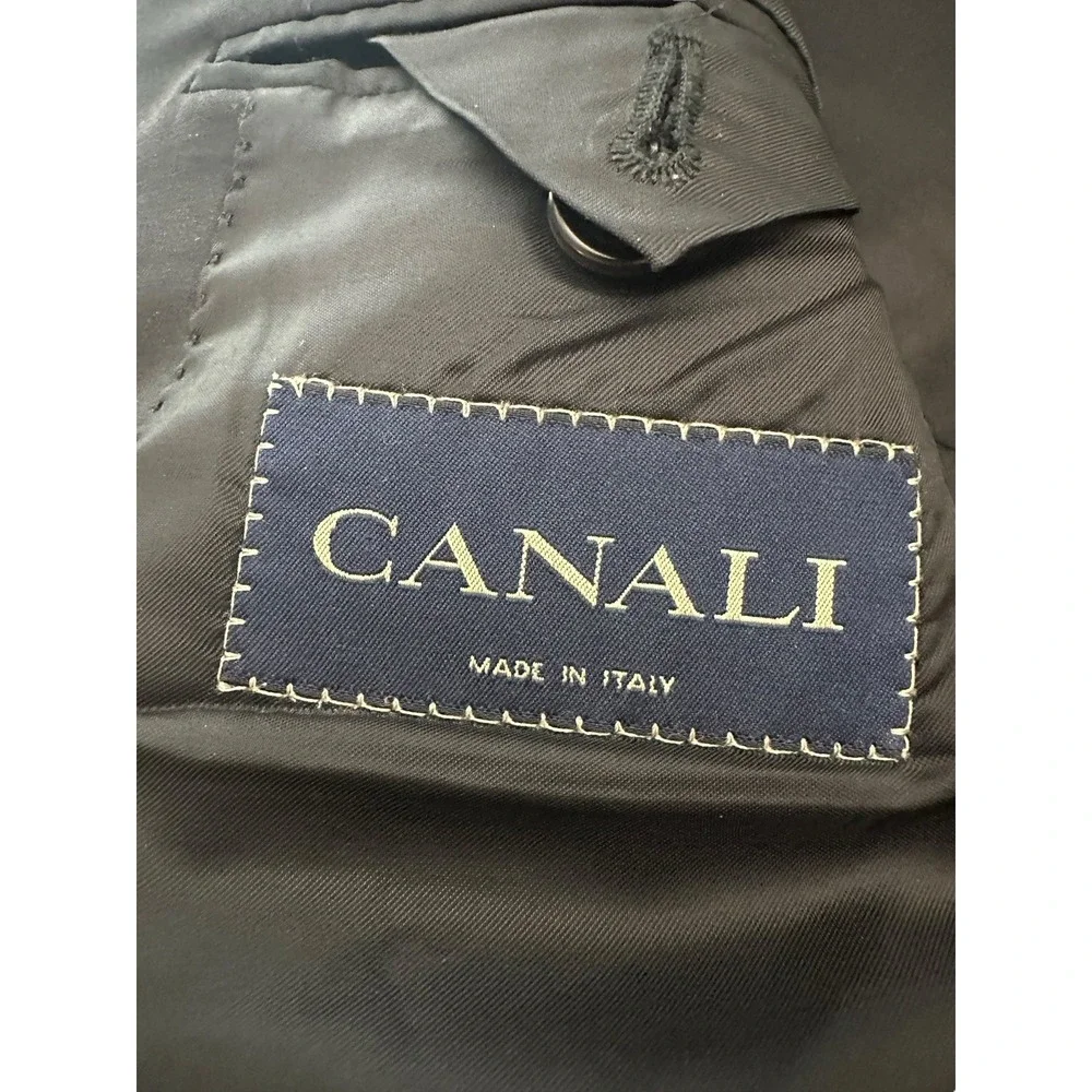 Canali Loro Piana Super 120's 100%‎ Wool Blazer Mens 52 US 42 Black #Y12-5